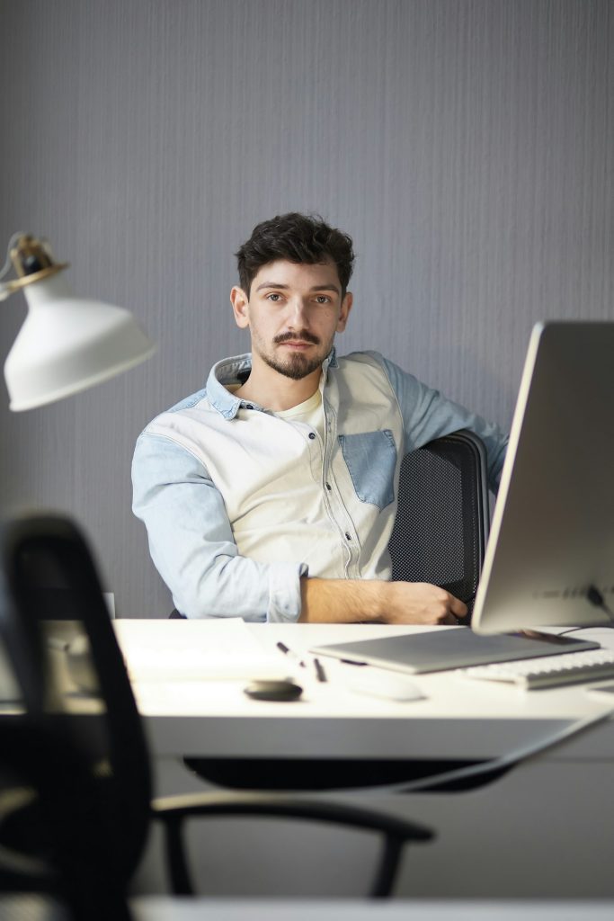 Man thinking about solution.